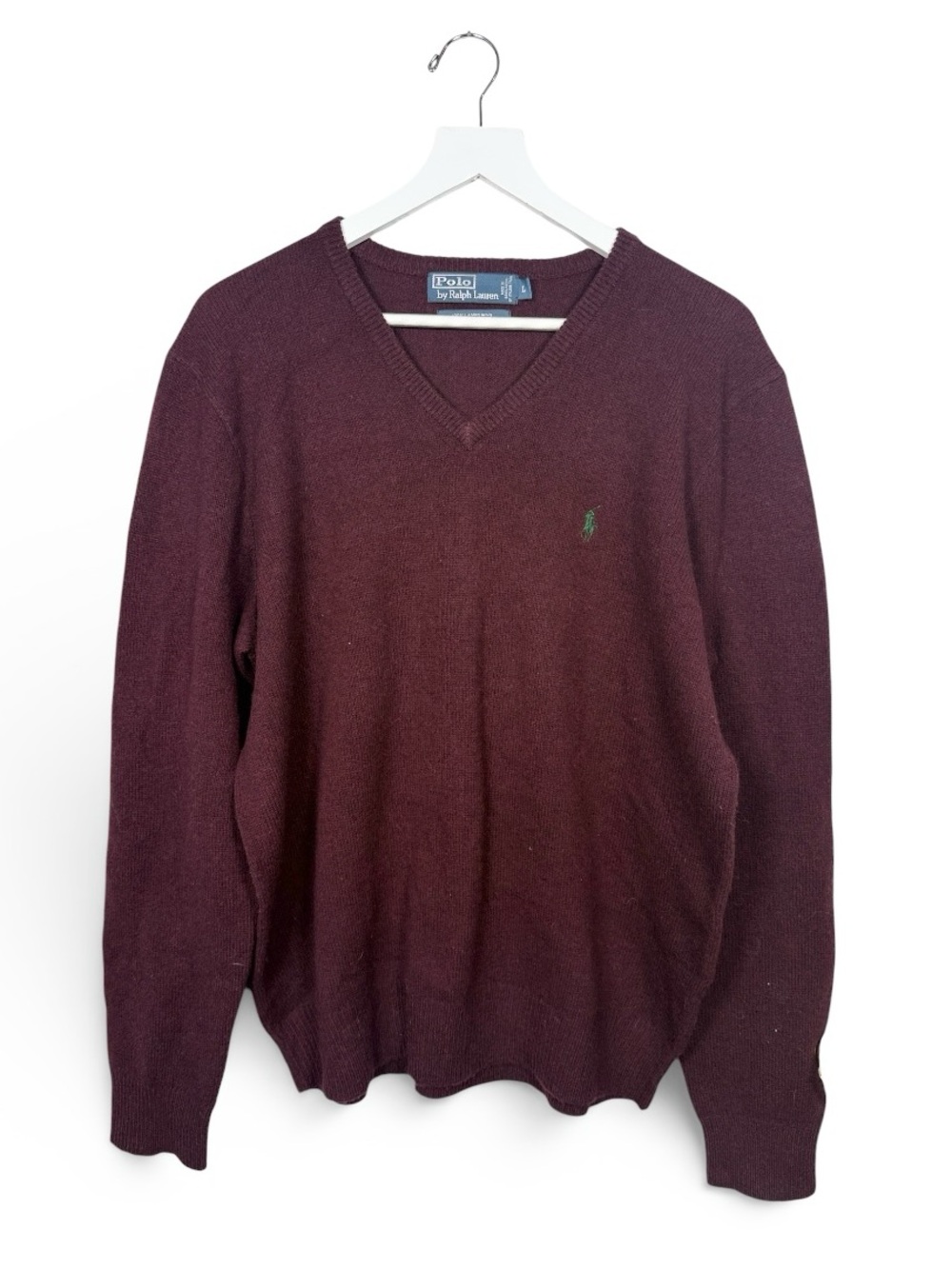 Polo Ralph Lauren Men’s 100% Lambs Wool Vintage Knit V-Neck Sweater M-397 Sz L